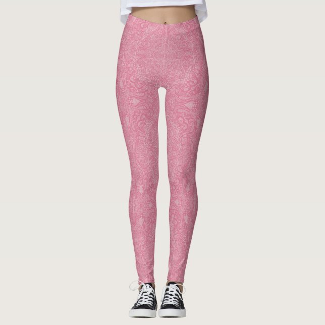 Rosa Medaillon-Leggings Leggings (Vorderseite)