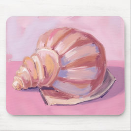 Rosa Meeresmuschel | Wasserfarbenmalerei der Küste Mousepad