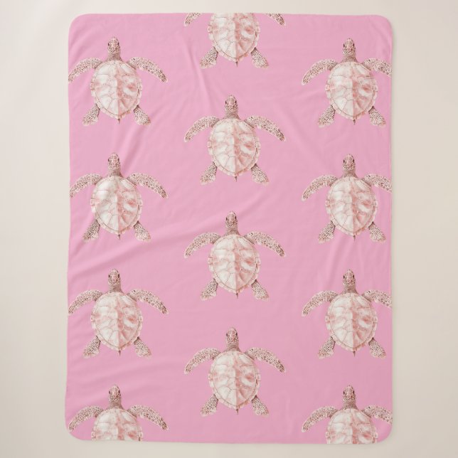 Rosa Meeresschildkröten Sherpadecke (Vorderseite)