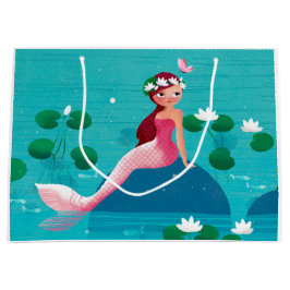 Rosa Meerjungfrau-Geschenk-Tasche Große Geschenktüte