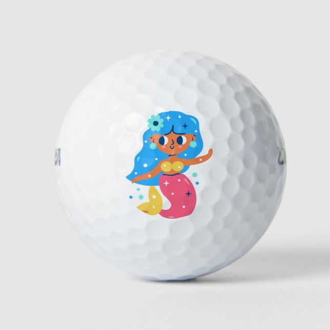 Rosa Meerjungfrau Golfball (Vorderseite)