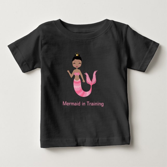 Rosa Meerjungfrau im Training Baby T-shirt (Vorderseite)