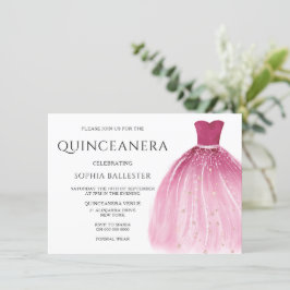 Rosa Meerjungfrau Kleider Quinceanera Einladung