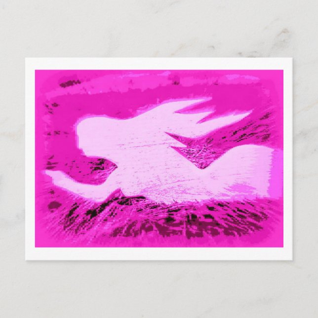 Rosa Meerjungfrau Postkarte (Vorderseite)