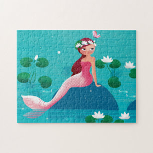 Rosa Meerjungfrau-Puzzlespiel Puzzle