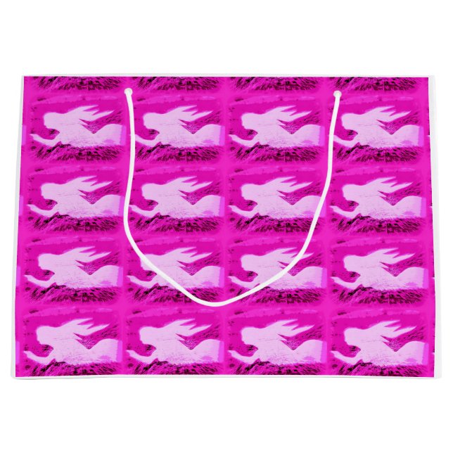 rosa Meerjungfrauen Große Geschenktüte (Vorderseite)