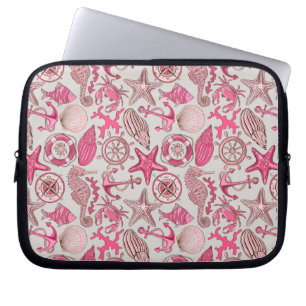 rosa Meermuster Laptopschutzhülle