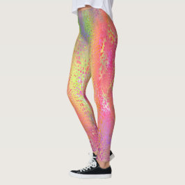 Rosa Mehrfarbige Python Schlange Druckfrauen Leggings