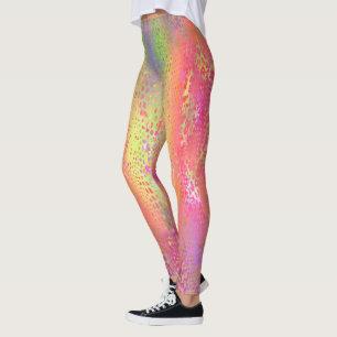 Rosa Mehrfarbige Python Schlange Druckfrauen Leggings