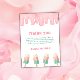 Rosa Melt Eiscreme zum Pop Kinderdusche bereit Dankeskarte