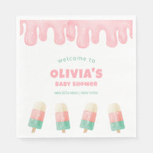Rosa Melt Ice Cream Pop Baby Dusche Empfang