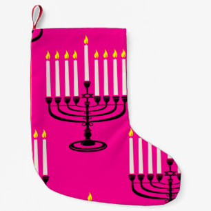 Rosa menorah hanukkah purim jüdischen Druck Kleiner Weihnachtsstrumpf