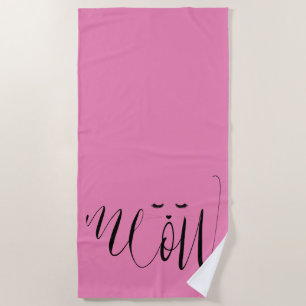Rosa Meow Cat Strandtuch