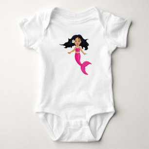 Rosa-Mermaid-Girl Baby Strampler