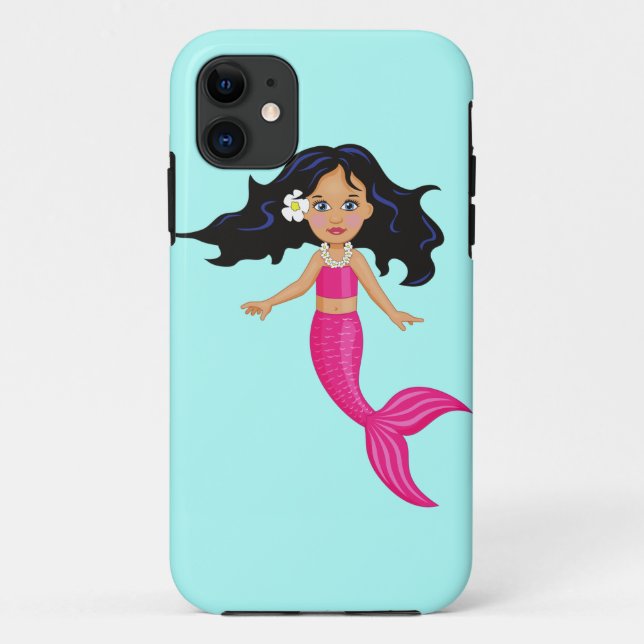 Rosa-Mermaid-Girl Case-Mate iPhone Hülle (Rückseite)