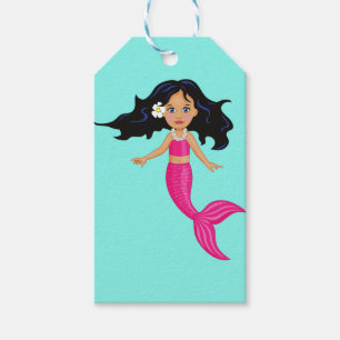 Rosa-Mermaid-Girl Geschenkanhänger