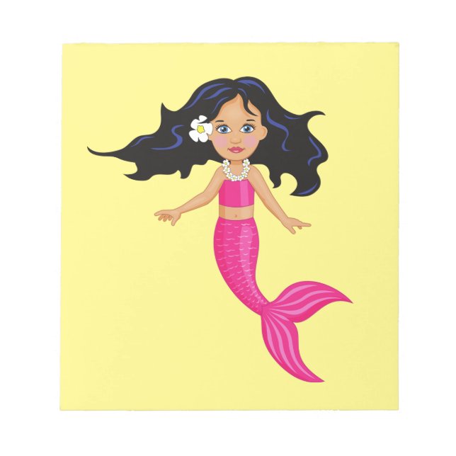 Rosa-Mermaid-Girl Notizblock (Vorderseite)