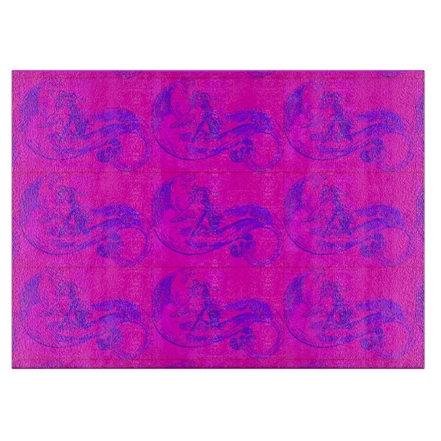 rosa Mermaidglas-Schneidplatte Schneidebrett (Vorderseite)