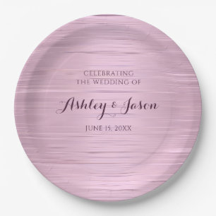 Rosa Metall Hochzeitspapierplatte Pappteller