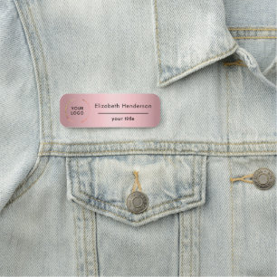 Rosa Metallic mit Ihrem Logo Namensschild