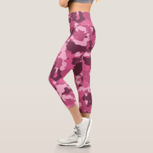 Rosa militärische Armee-Tarnung Tarnung Capri Leggings