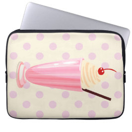 Rosa Milkshake und Polka Dots Laptop-Sieb Laptopschutzhülle