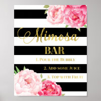 Rosa Mimosa Bar signieren Goldschwarze Streifen