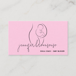 Rosa Minimal Einzigartige Doula Geburtscoach Schwa Visitenkarte