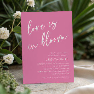 Rosa minimalist 'Liebe ist in Blüte' Brautparty-Ei Einladung