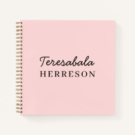 Rosa minimalist modernes Monogramm Notizbuch