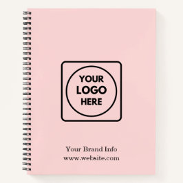 Rosa Minimalistisch | Benutzerdefiniertes Firmenlo Notizbuch