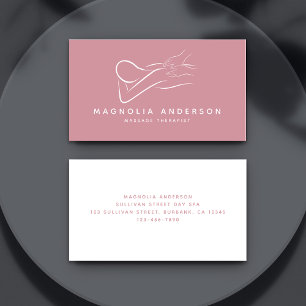 Rosa Minimalistisch Massagetherapeut Visitenkarte