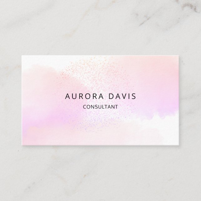 Rosa Minimalistisch Modernes, pastellfarbenes Wass Visitenkarte (Vorderseite)