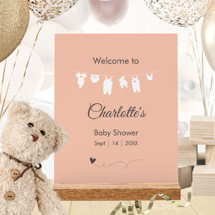 Rosa Minimalistische Babyparty für Mädchen Acrylschild