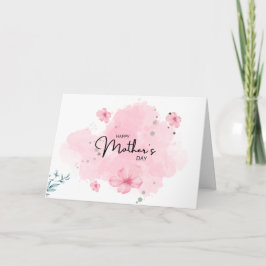 Rosa minimalistische Blumen-Grußkarte zum Mutterta Karte