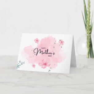 Rosa minimalistische Blumen-Grußkarte zum Mutterta Karte