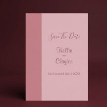 Rosa Minimalistische Moderne Save-The-Date-Karte