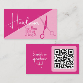 Rosa minimalistischer Friseurmode Visitenkarte