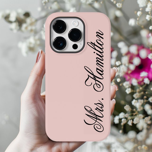 Rosa Minimalistischer Individuelle Name Telefonzel Case-Mate iPhone Hülle (pink minimalist phone case, personalized phone case, custom name phone case, teacher gift phone case)