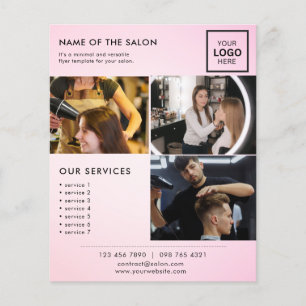 Rosa minimalistischer Marketingflyer für das Salon Flyer