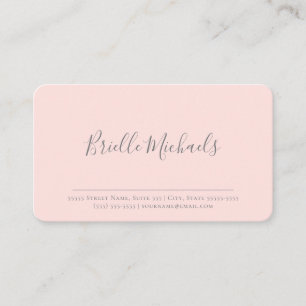 Rosa Minimalistischer Schriftname Visitenkarte