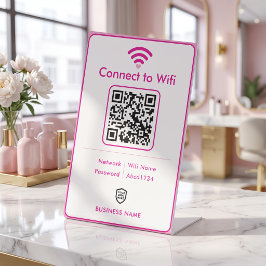 Rosa Minimalistisches Modernes Geschäft WLAN-Passw Sockelschild