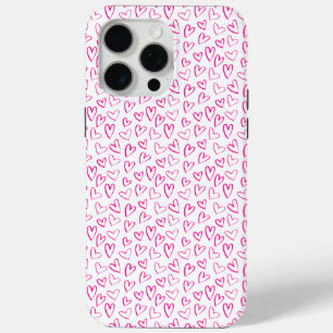 Rosa Minimalistisches Muster Herzchen Valentinstag Case-Mate iPhone Hülle
