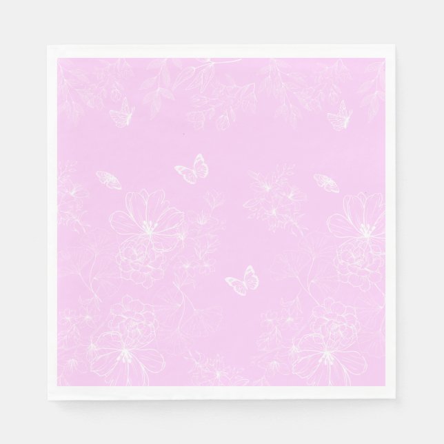 Rosa Minimalistisches Muster Modernes, Abstraktes Serviette (Vorderseite)