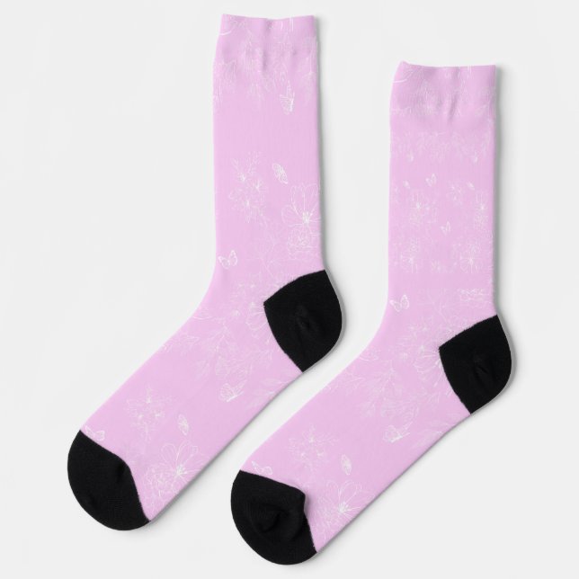 Rosa Minimalistisches Muster Modernes, Abstraktes Socken (Linkes Detail)