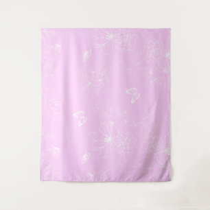 Rosa Minimalistisches Muster Modernes, Abstraktes Wandteppich