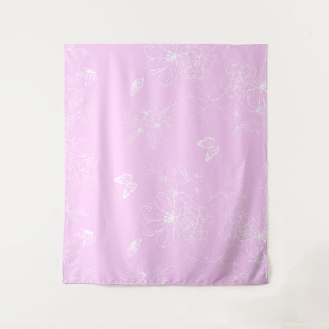 Rosa Minimalistisches Muster Modernes, Abstraktes Wandteppich (Vorderseite)