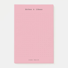 Rosa minimalistisches und personalisiertes Retro-Ä Post-it Klebezettel