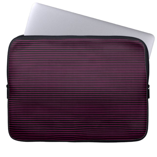 Rosa Minimallinien Laptopschutzhülle (Vorderseite)