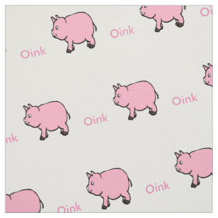 Rosa Minischweine und Oink Gewebe Stoff